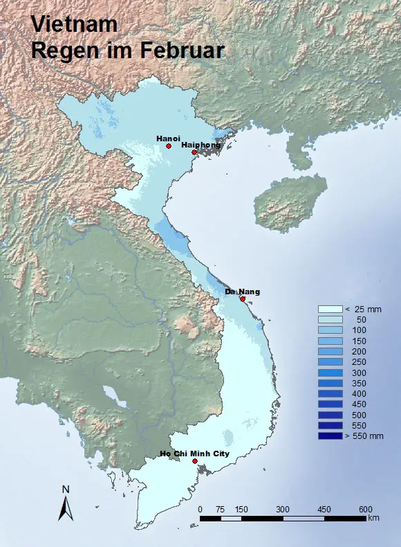 Vietnam Regen Februar