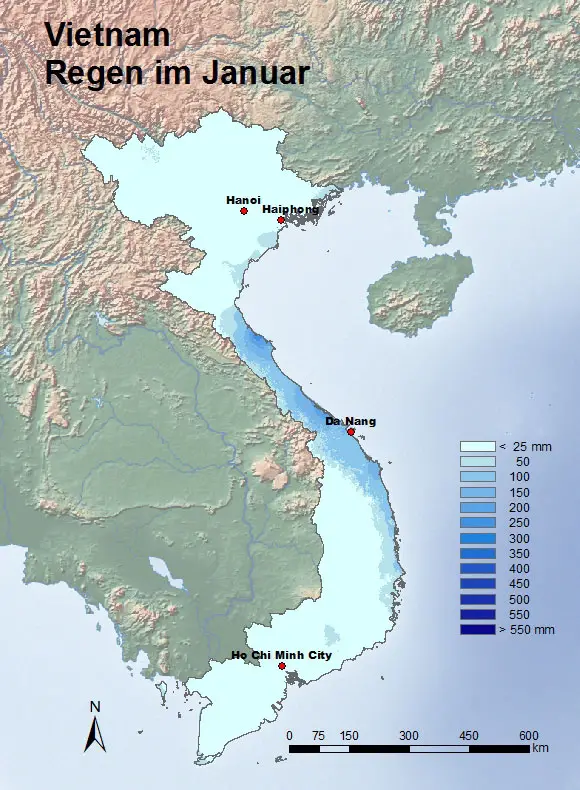 Vietnam Regen Januar