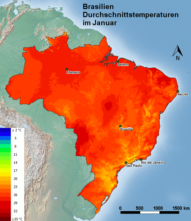 Brasilien Durchschnittstemperatur