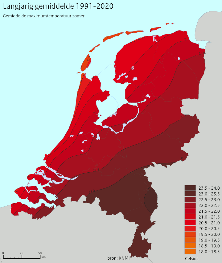 Niederlande Höchsttemperatur Sommer