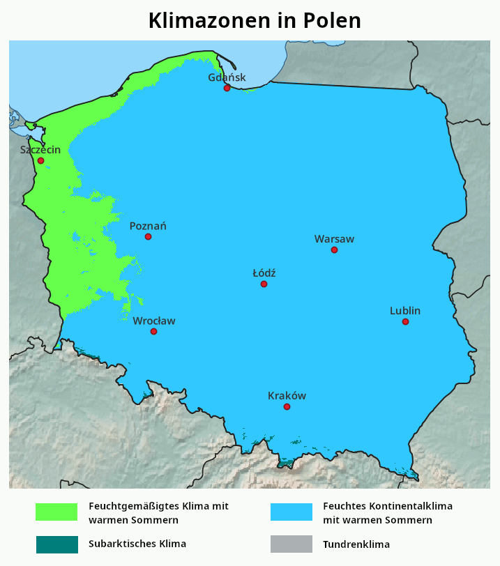 Polen Klimazone