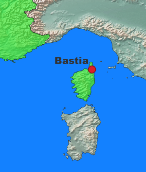 Bastia Lage Frankreich