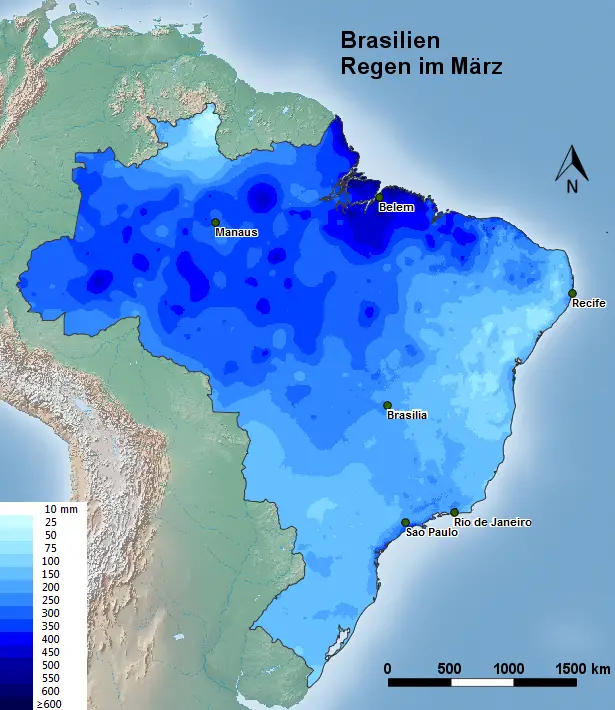 Brasilien Regen März