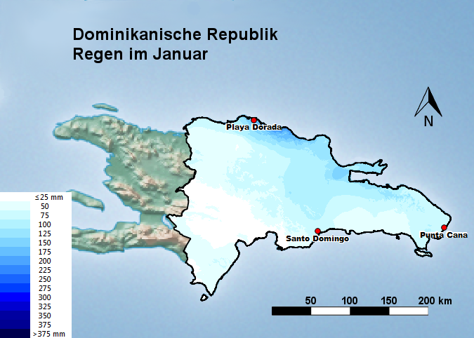 Dominikanische Republik Regen im Januar