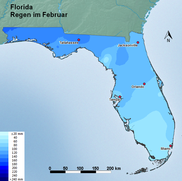 Florida Februar Regen