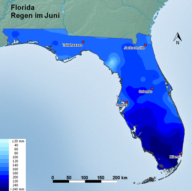Florida Juni Regen