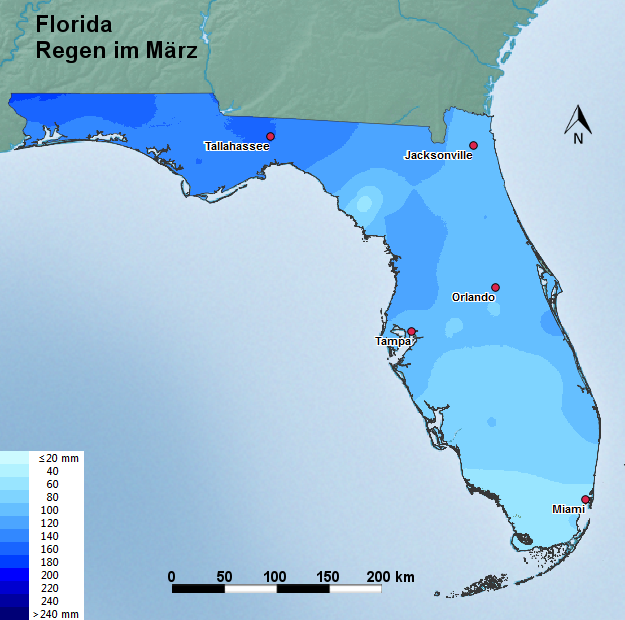 Florida März Regen
