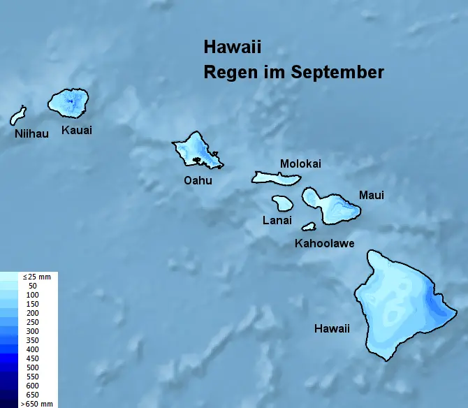 Hawaii Wetter im September Temperatur und Regen