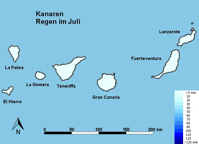 Kanaren Regen im Juli