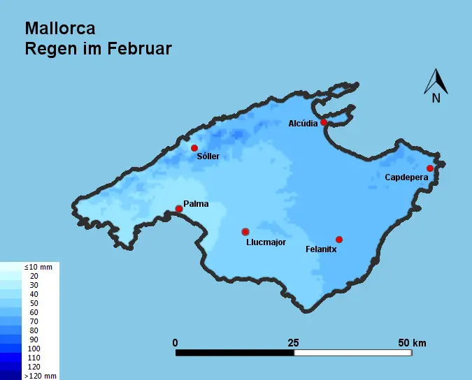 Mallorca Regen im Februar