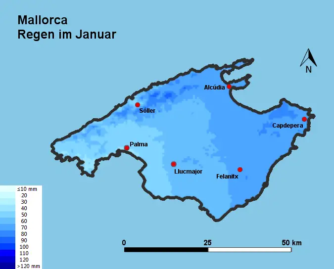 Mallorca Regen im Januar
