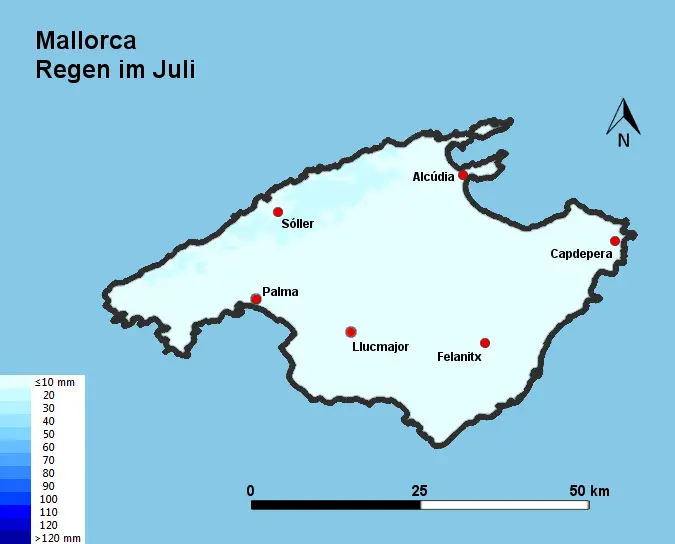 Mallorca Regen im Juli