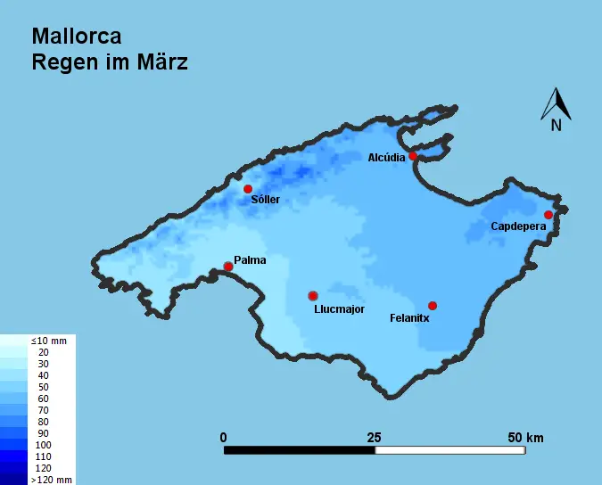 Mallorca Regen im März