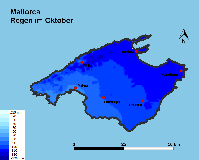 Mallorca Regen im Oktober