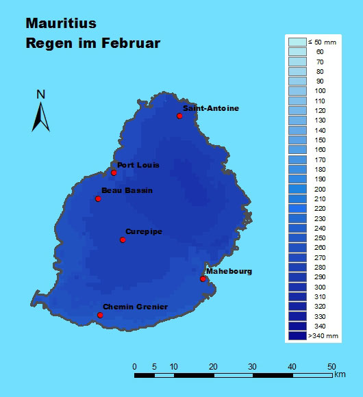 Mauritius Regen Februar