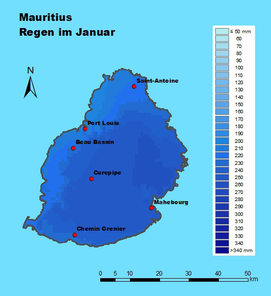 Mauritius Wetter im Januar Temperatur und Regen