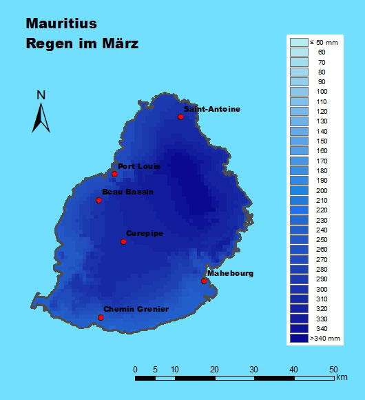 Mauritius Regen März