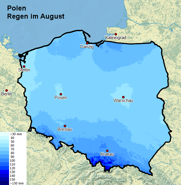Polen Regen im August