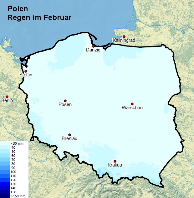 Polen Regen im Februar