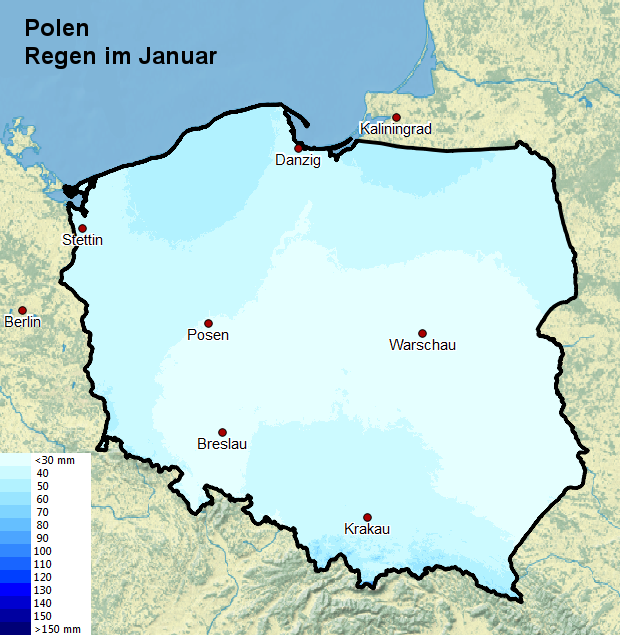 Polen Regen im Januar