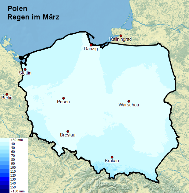 Polen Regen im März