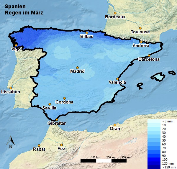 Spanien Regen März