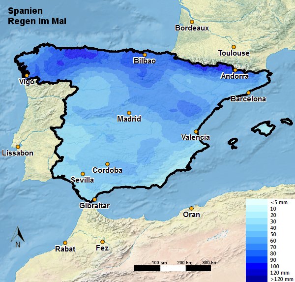 Spanien Regen Mai