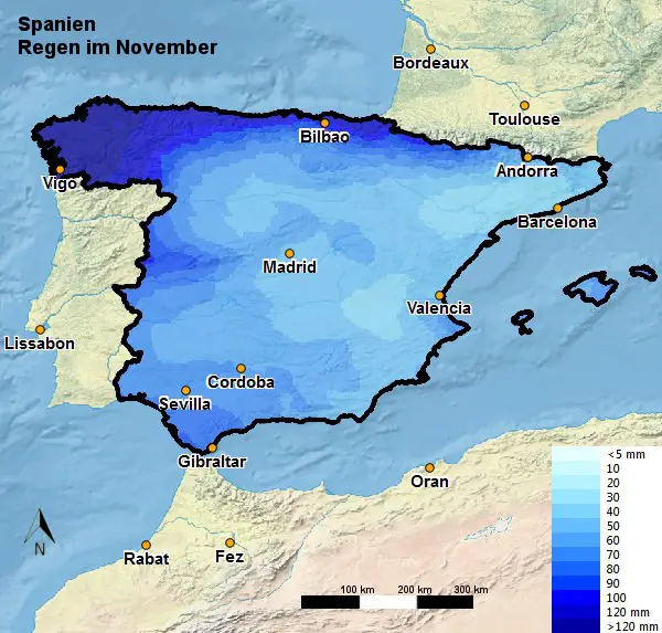 Spanien Regen November