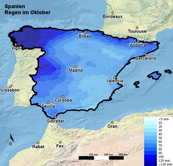 Spanien Regen Oktober