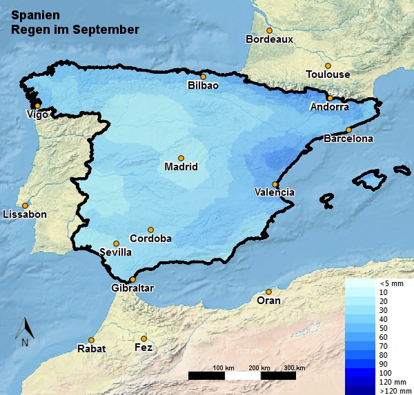 Spanien Regen September