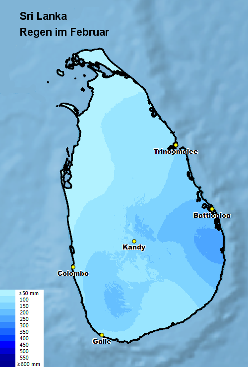 Sri Lanka Regen im Februar