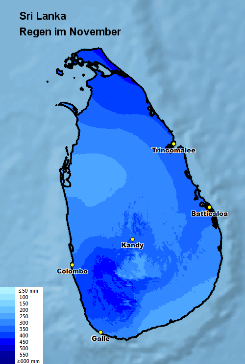 Sri Lanka Regen im November