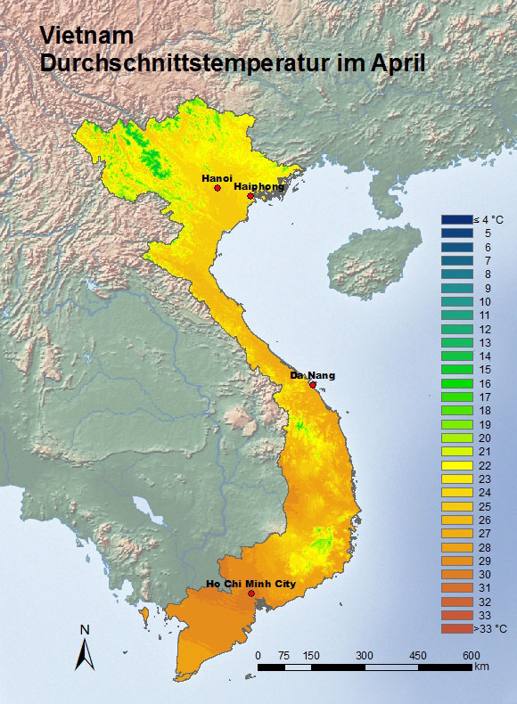 Vietnam Durchschnittstemperatur April