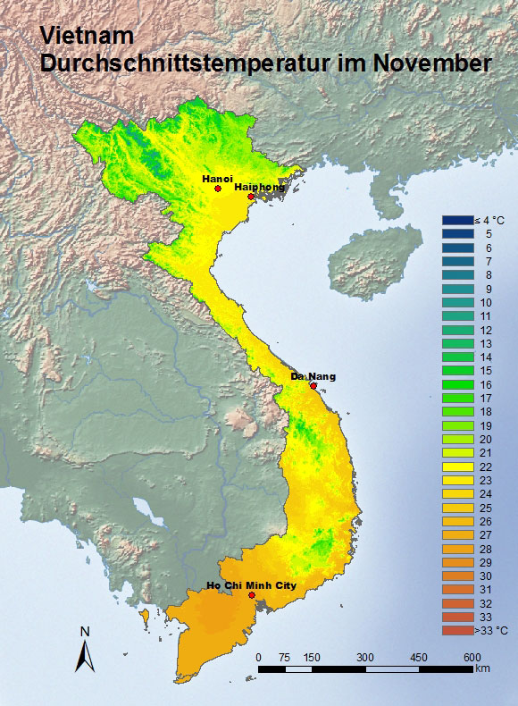 Vietnam Durchschnittstemperatur November